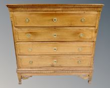 A nineteenth century Scandinavian oak four drawer chest,