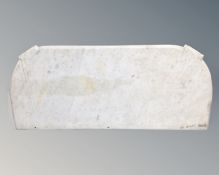 A Victorian Carrera marble tabletop, 122cm by 52cm.