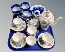 A tray of Royal Standard Winsome six place coffee service together with a quantity of blue and