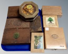 A tray of various table and cigar boxes