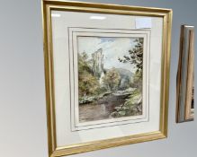 Michael Crawley (British contemporary) : Ilam Rock, Derbyshire, watercolour, 15cm by 18cm.