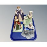 Four Franklin porcelain figurines comprising of Elizabeth I, Marie Antoinette,