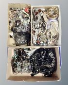 Three small trays of select costume jewellery including Jasper Conran black and white necklace,
