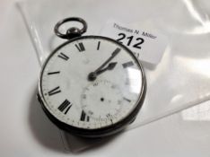 A silver open face pocket watch signed Grant London and numbered 4418, case hallmarked London 1872,