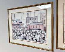 After Laurence Stephen Lowry (1887-1976) : Going to Work, limited edition colour print,