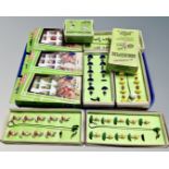 A tray of nine various Subbuteo boxed football teams together with a further throw-in figure (10)