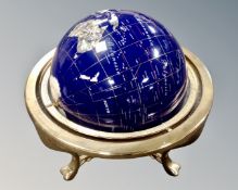 A Gemstone globe on stand, height 48 cm.