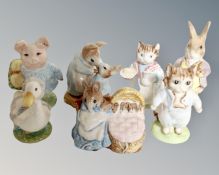 Five Royal Albert Beatrix Potter figures including Little Pig Robinson, Hunca Munca, Mr.