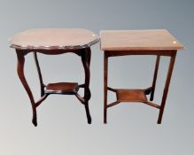 Two Edwardian occasional tables.