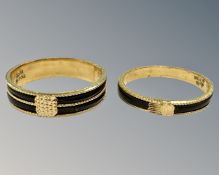Two Indian 22ct gold and elephant hair band rings, each stamped 916.