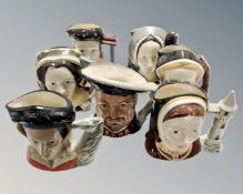 Seven Royal Doulton character jugs (7)