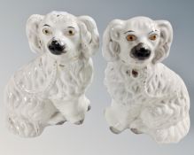 A pair of 19th century Staffordshire spaniels