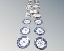 An antique Woods & Son blue and white dinner service.