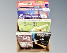 A box containing vintage board games including Gilette cricket cup, Cluedo, Mastermind etc.