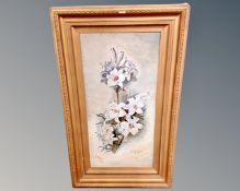 R J Loane : Garden Lilies, oil on canvas, in gilt frame.