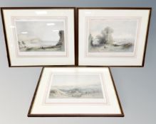 After John Le Capelain (1812-1848) three colour prints, scenes of Jersey in the 19th century,