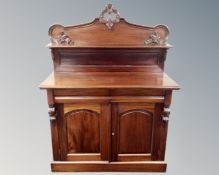 A Victorian style stained hardwood chiffoniere (width 117cm)