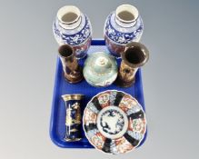 A tray of Imari scalloped edge bowl,