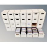 Fourteen cream faux leather two-drawer CD chests (seven drawers containing CD's)