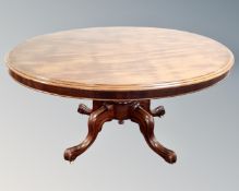 A Victorian oval mahogany tilt topped breakfast table