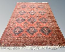 A Bokhara carpet, Afghanistan, 285cm by 200cm.