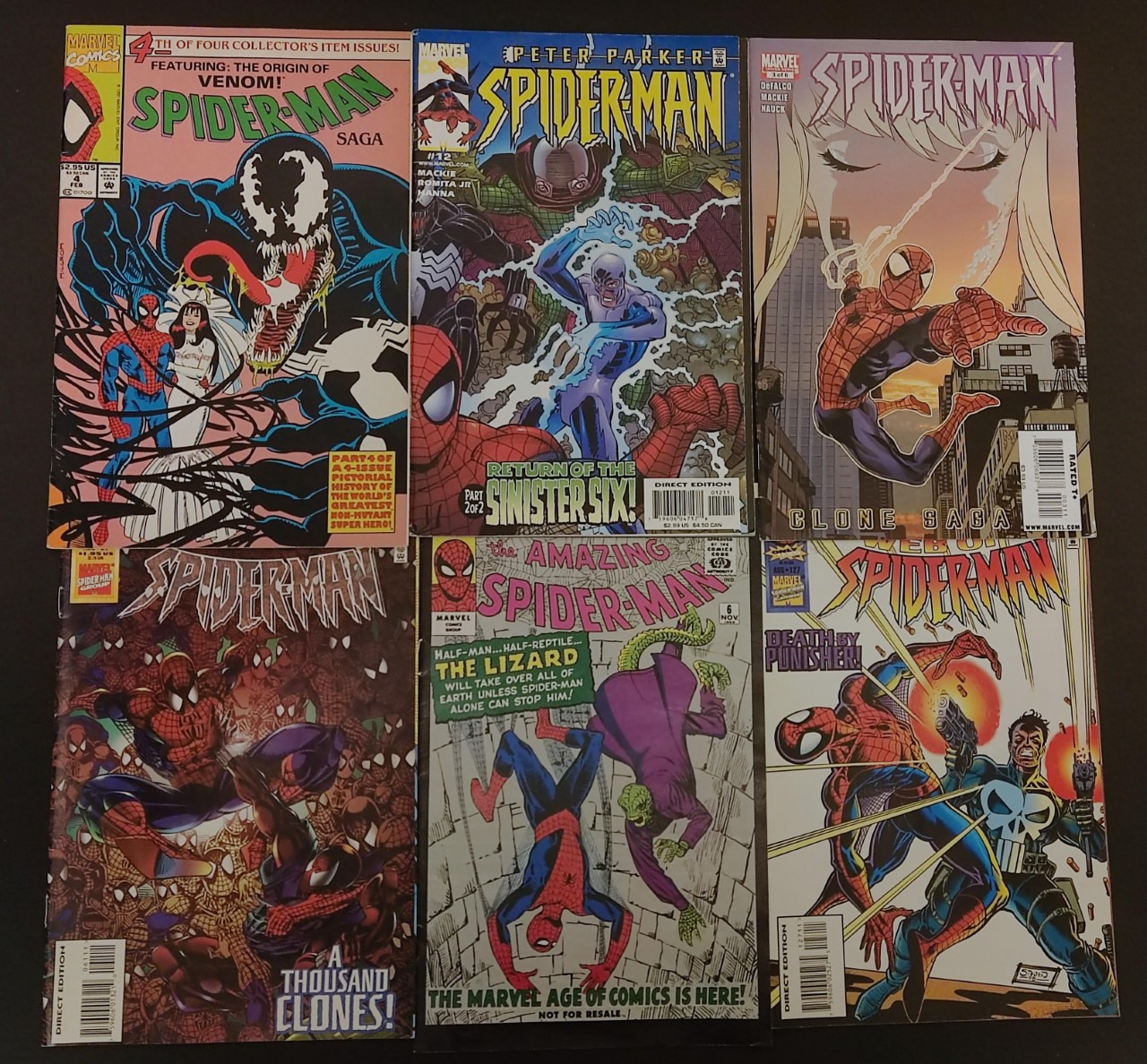 A collection of Marvel comics to include 'Spiderman', Daredevil' and 'Dark Hawk'.