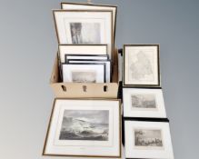 A box of ten assorted engravings,