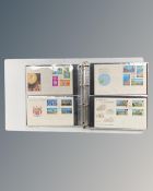 An album containing 106 First Day Cover stamps, relating in the main to Guernsey, Jersey, etc.