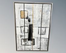 Iben Petersen : Figure in a window, oil on canvas, 74cm by 104cm.