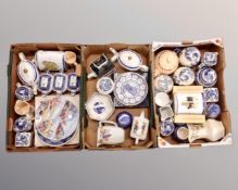 Three boxes containing a large quantity of Ringtons ceramics.