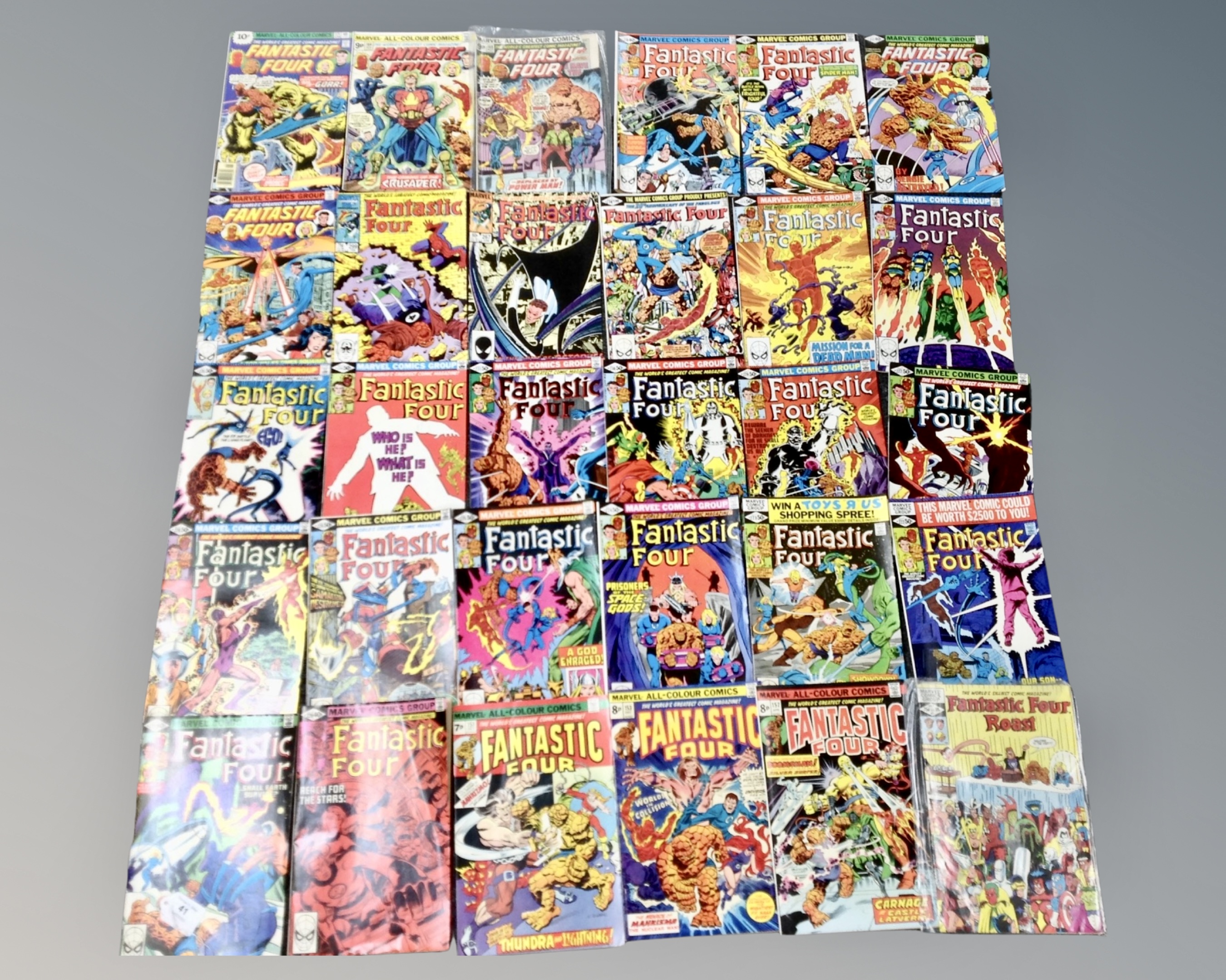 Marvel Comics : Fantastic Four, fifty issues to include 151, 153, 157, 164, 168, 171.