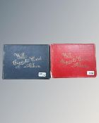 Two Wills's Cigarette Card Albums, black cover and red cover.