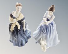 Two Royal Doulton figures, Adrienne HN2304 and Lorraine HN3118.
