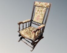 An early 20th century American rocking chair