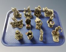 A tray of twelve cast pewter Myth and Magic figures.