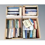 Four boxes containing maritime books.