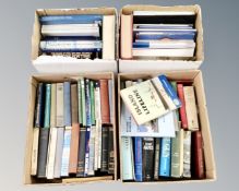 Four boxes containing maritime books.