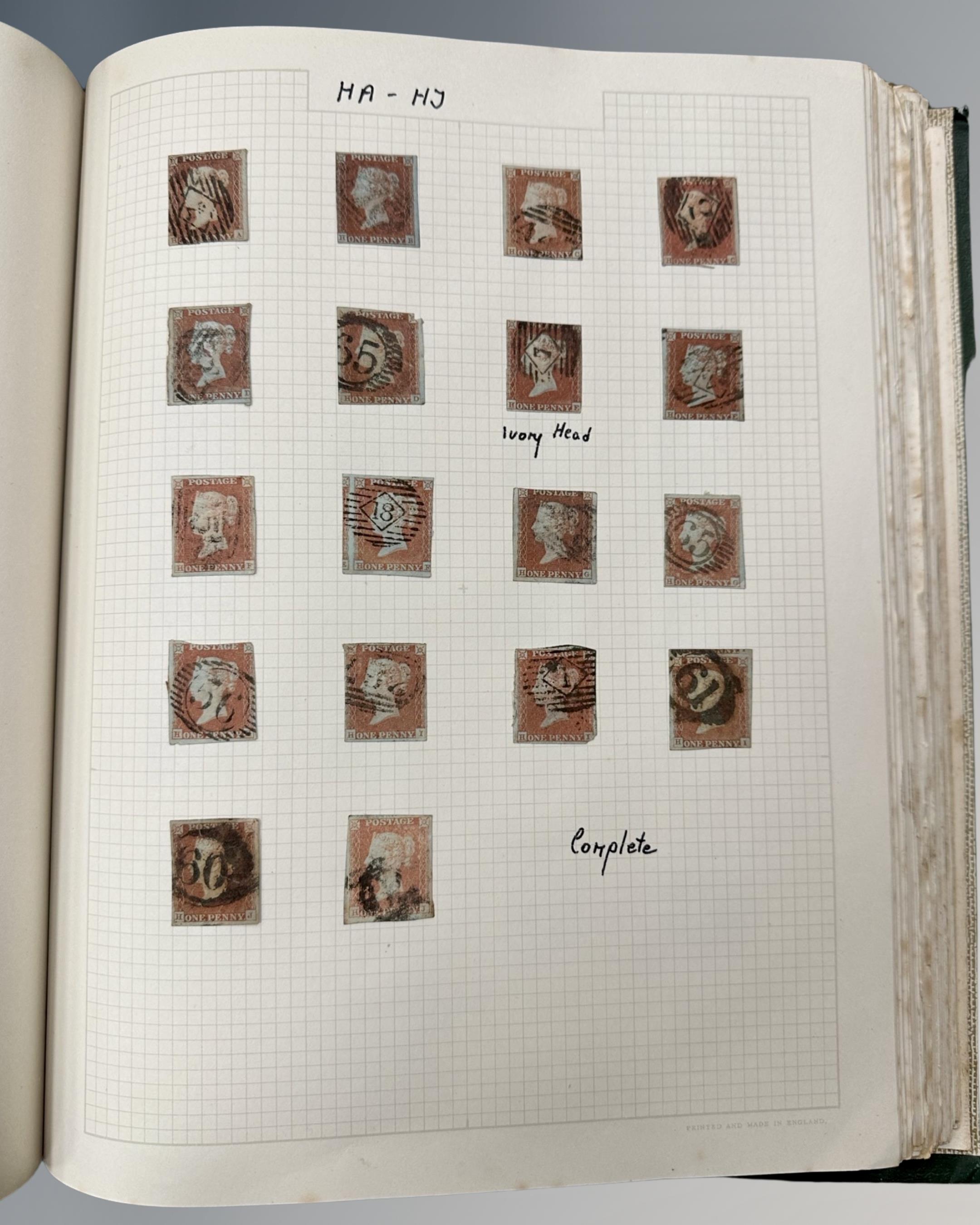 An album of Victorian and later stamps including one penny black and several sheets of penny reds, - Image 10 of 18