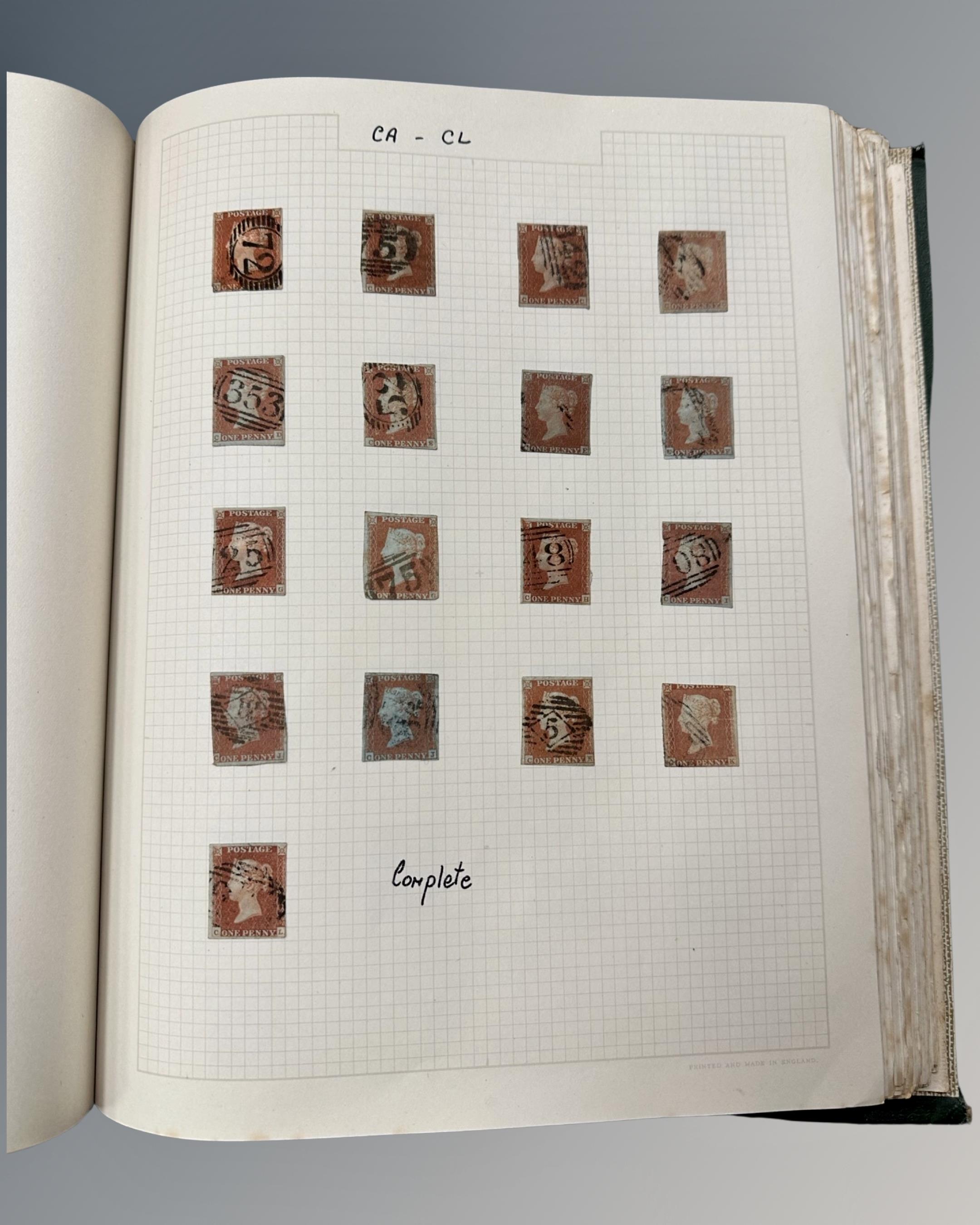 An album of Victorian and later stamps including one penny black and several sheets of penny reds, - Image 5 of 18