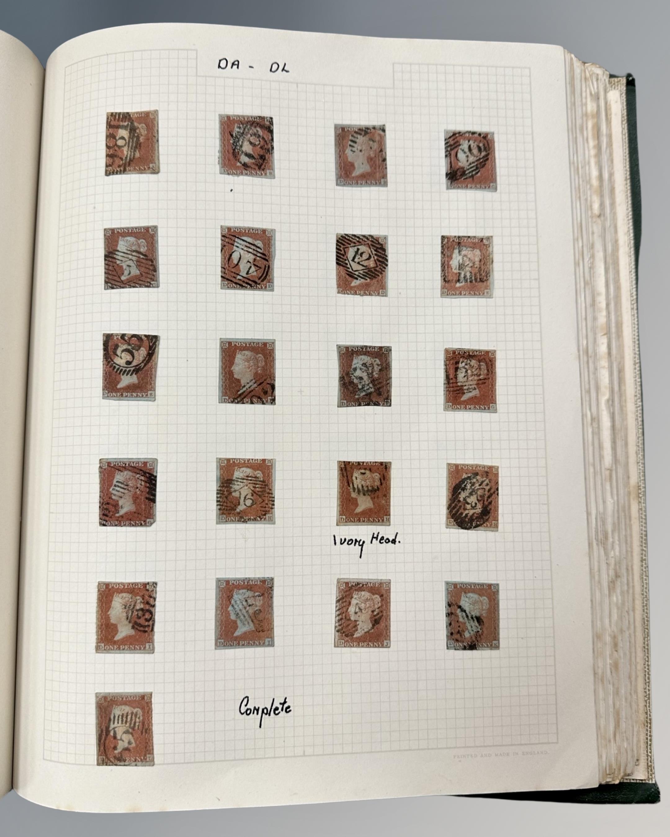 An album of Victorian and later stamps including one penny black and several sheets of penny reds, - Image 6 of 18