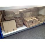 A very large quantity of flat packed cardboard boxes.