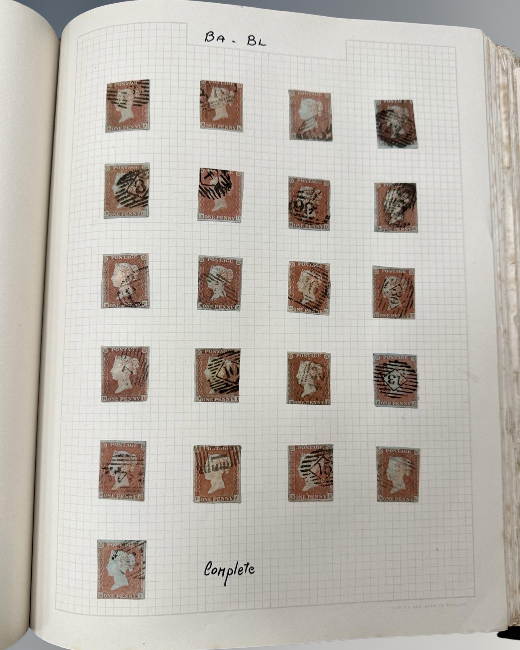 An album of Victorian and later stamps including one penny black and several sheets of penny reds, - Image 4 of 18