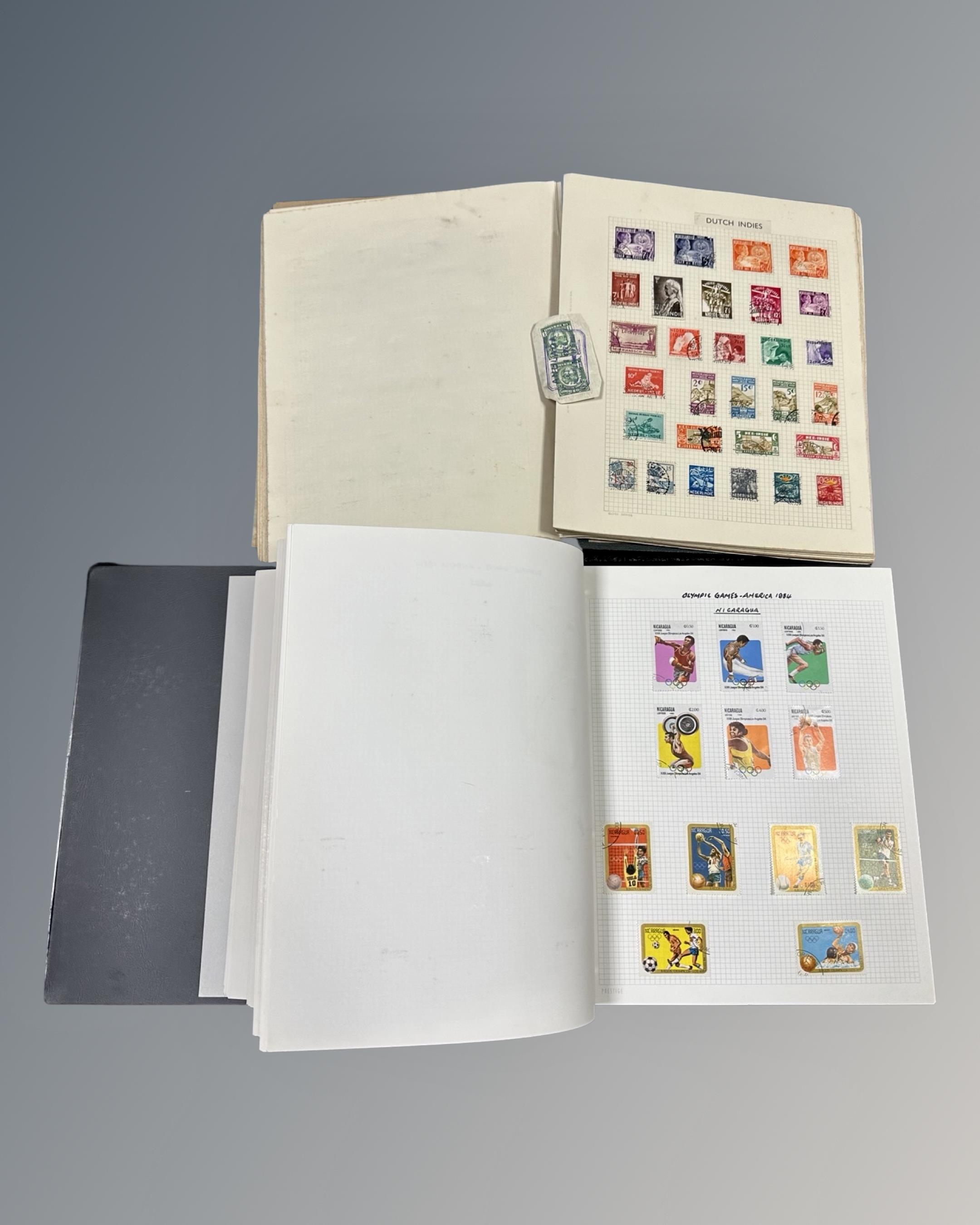 A Globe Super Stamp Album containing a collection of world stamps,