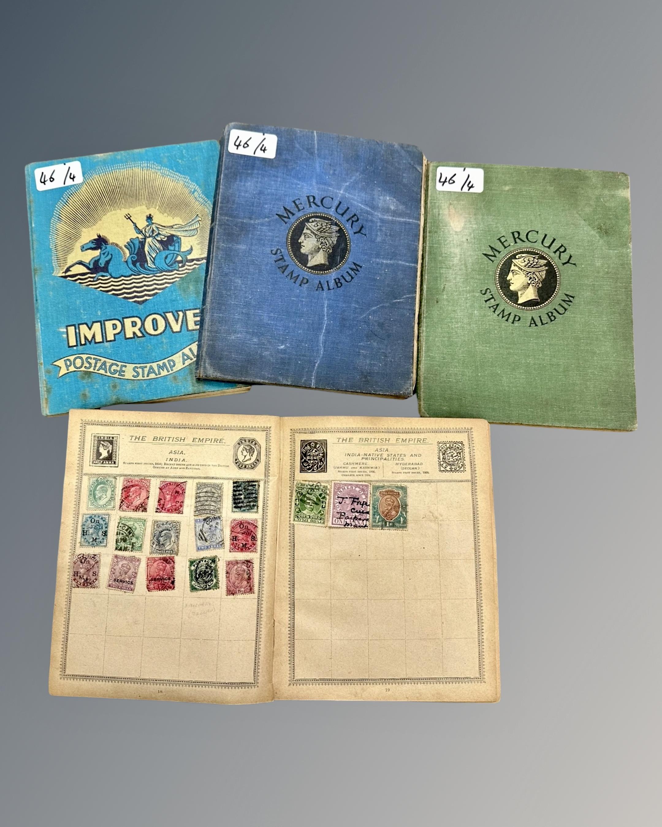 The Rowland Hill Postage Stamp Album containing a collection of world stamps,