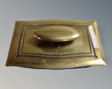 A Victorian brass desk blotter.