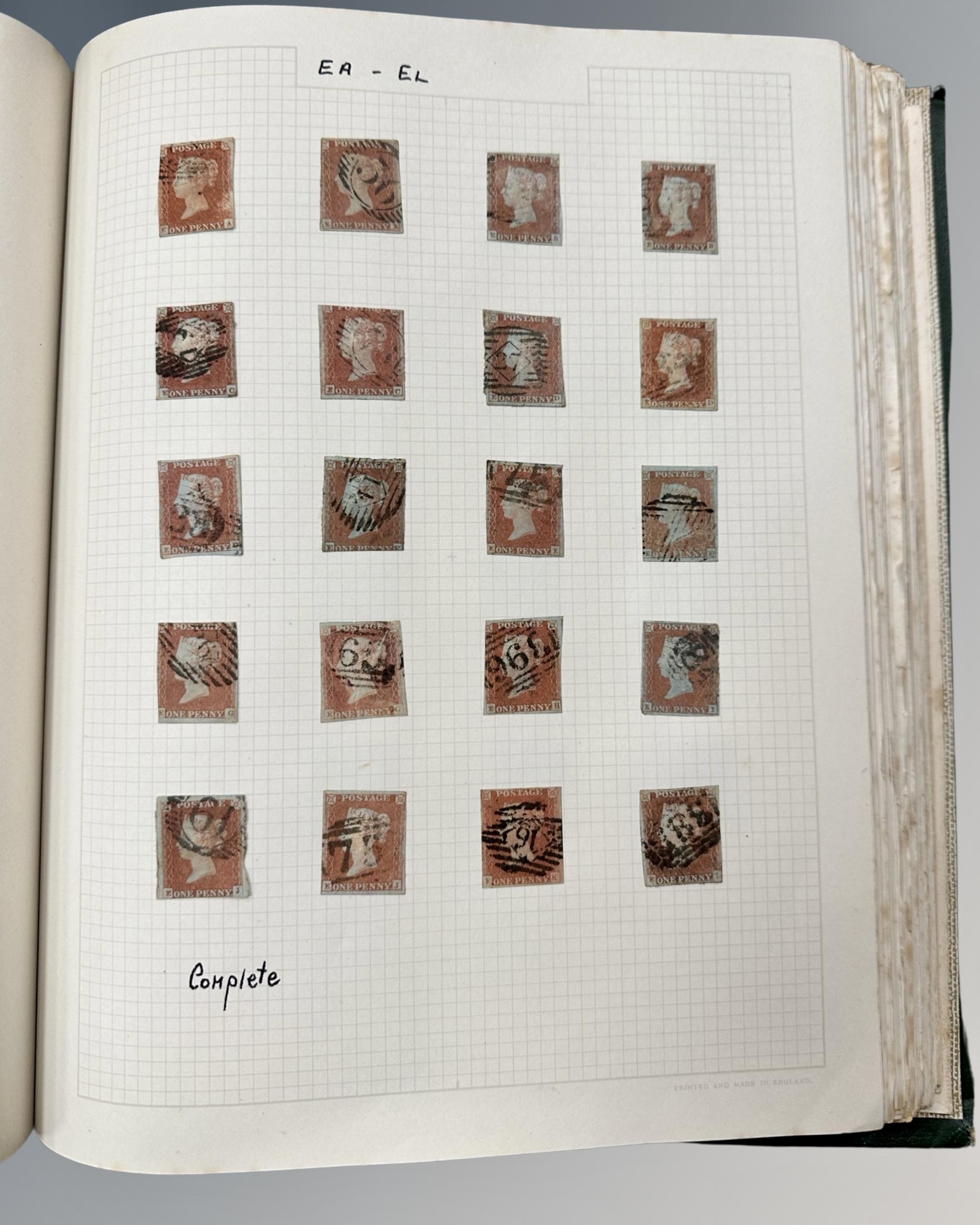 An album of Victorian and later stamps including one penny black and several sheets of penny reds, - Image 7 of 18