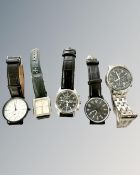 Five Gentleman's wristwatches - Skagen, Sekonda, Pulsar etc.
