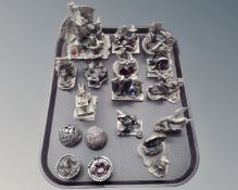 A tray of approximately 15 cast pewter Myth and Magic figures.