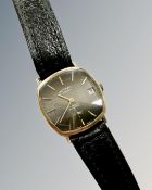 A 9ct yellow gold Gentleman's Rotary wristwatch, charcoal dial, seventeen jewels,
