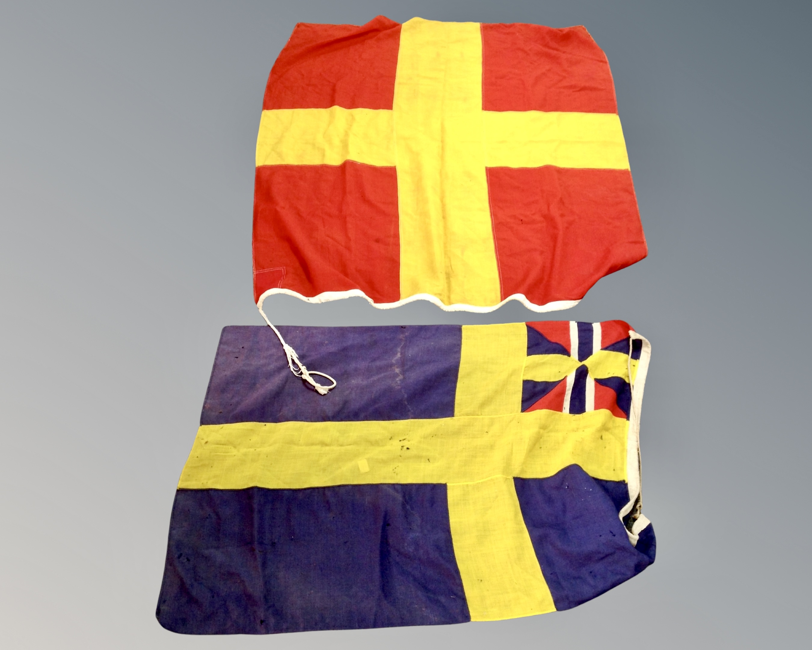 Two vintage flags.